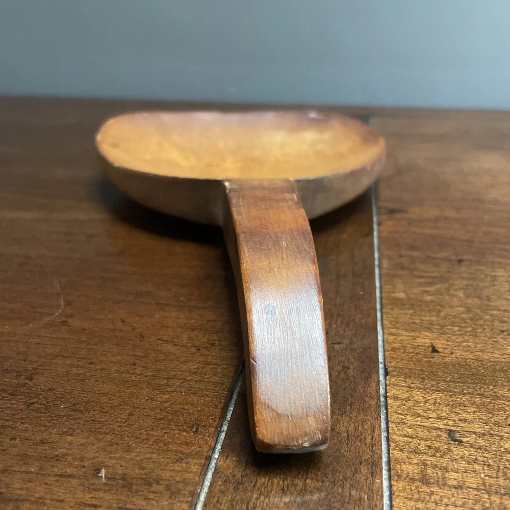 Early American Treen Ware Butter paddle scoop LARGE SPOON VTG - BEAUTIFUL!